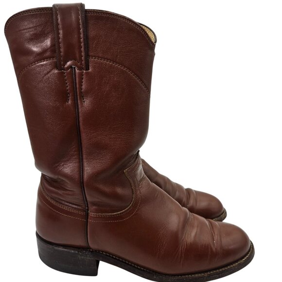 Justin Wms 5 B Brown Leather Work Riding Boots Roper Cowgirl Western USA*Read - Picture 2 of 13